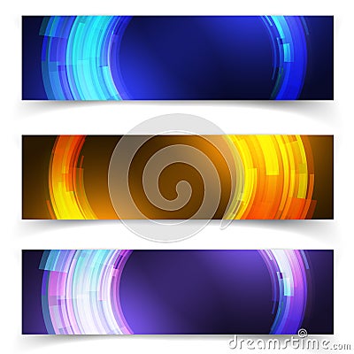 Abstract blue colorful website header or banner Vector Illustration