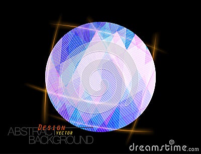 Abstract blue colors circular shape scene Vector Illustration