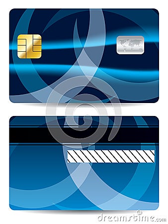 Abstract blue credit card Vector Illustration