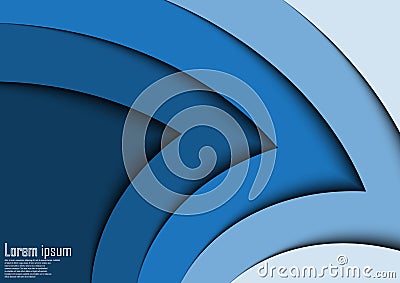 Abstract blue 3d arrow wave line certificate abstract background Vector Illustration