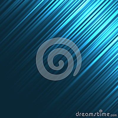 Abstract blue diagonal glowing rays background. Vector Illustration