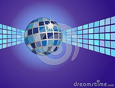 Abstract Blue Disco Ball Background Vector Illustration