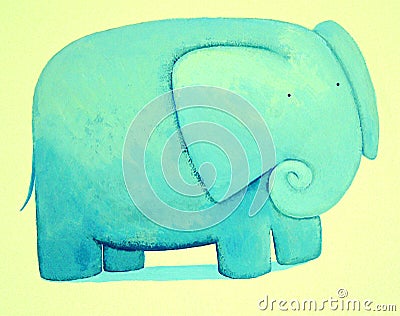 Abstract blue elephant Stock Photo