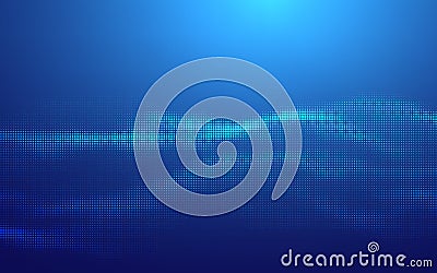 Abstract Blue Futuristic Tech Background with Digital Grid, Blockchain Elements. Fintech Cryptocurrency, Bitcoin, Data Vector Illustration