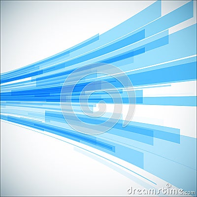 Abstract blue geometric background. 3D perspective Vector Illustration