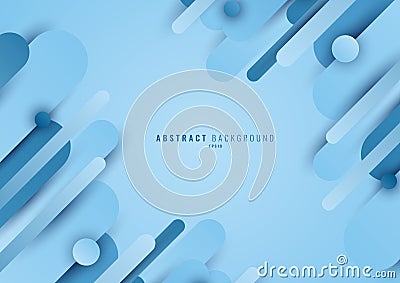 Abstract blue geometric circle rounded line shape overlapping layer on light blue background Vector Illustration