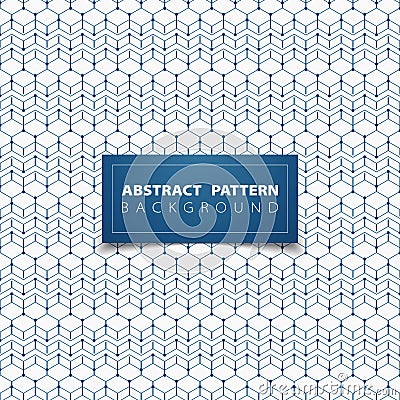 Abstract blue geometric hexagon pattern circle design background. illustration vector eps10 Vector Illustration