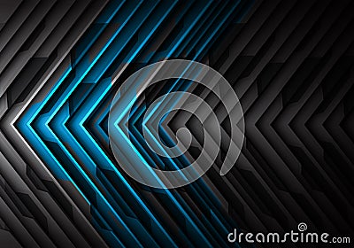 Abstract blue gray metal arrow pattern 3D design modern futuristic background vector Vector Illustration