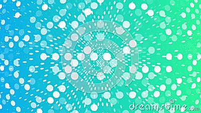 Abstract blue green background. Gradient backdrop with circle pattern. Distorted halftone texture Vector Illustration