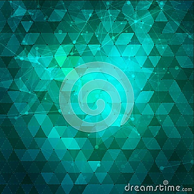 Abstract blue and green background with triangles Vector Illustration