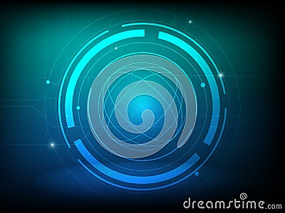 Abstract blue green circle digital technology background, futuristic structure elements concept background Vector Illustration