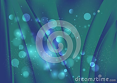 Abstract Blue and Green Illuminated Background Vector Illustration Stock Photo