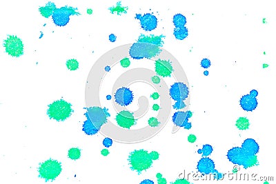 Abstract blue green ink splash Stock Photo