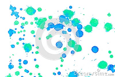 Abstract blue green ink splash Stock Photo