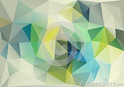 Abstract blue and green low poly background, vector Vector Illustration