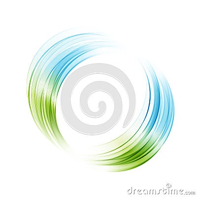 Abstract blue, green swirl circle bright background. Vector illustration for you modern design. Round frame or banner Vector Illustration