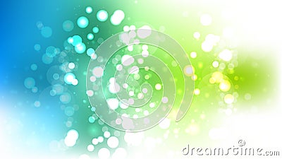 Abstract Blue Green and White Bokeh Lights Background Illustrator Stock Photo