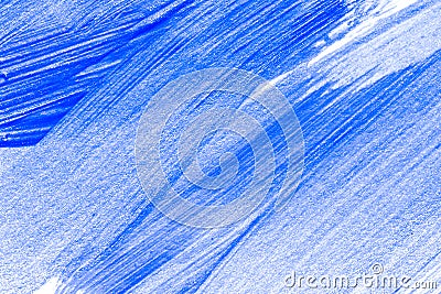 Abstract blue hand drawn acrylic painting creative art background.Closeup shot of brushstrokes colorful acrylic paint on canvas wi Stock Photo