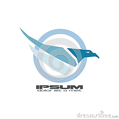 Abstract blue hawk Vector Illustration