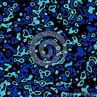 Abstract Blue Ink Blots. Drop Splatter. Stain Art. Black Spray Paint. Graphic Design. Messy Unorganized Blob Spatter. Blot Splat. Stock Photo