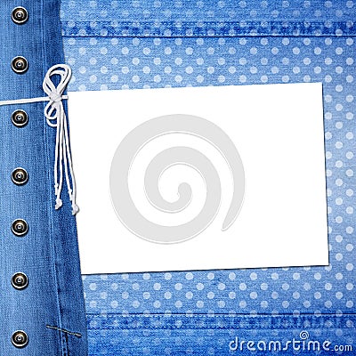 Abstract blue jeans background with rivet Stock Photo