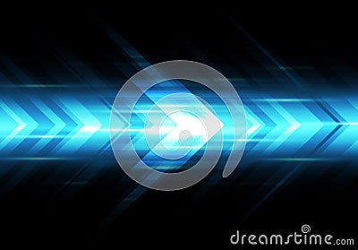 Abstract blue light arrow speed power technology futuristic background vector Vector Illustration