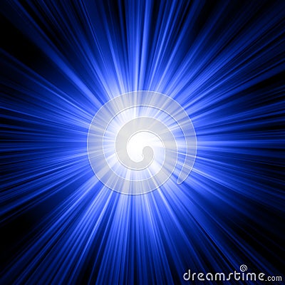 Abstract blue light burst background Stock Photo