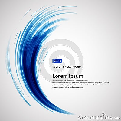 Abstract blue lines curve circle swirl technology vector Vector Illustration