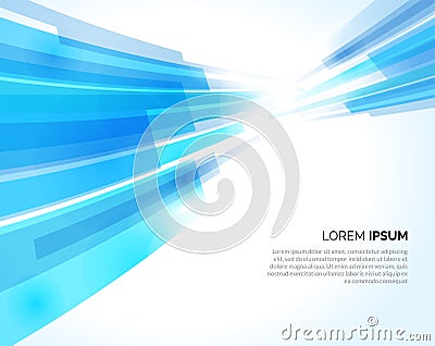 Abstract blue lines light business background. Vector illustration. Vector Illustration