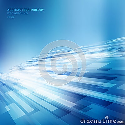 Abstract blue lines overlap layer business shiny motion perspective background technology concept Vector Illustration