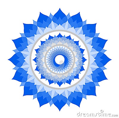 Abstract blue mandala of Vishuddha chakra vector Vector Illustration