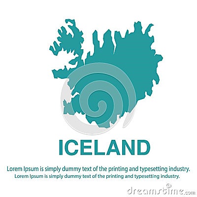 Abstract blue map of Iceland with white background flat style.global world map halftone concept Vector Illustration