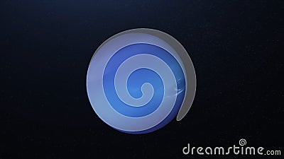 Abstract blue Mercury planet rotating in dark endless outer space, seamless loop. Animation. Beautiful blue sphere Stock Photo