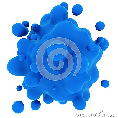 Abstract blue metaball isolated on white background Stock Photo