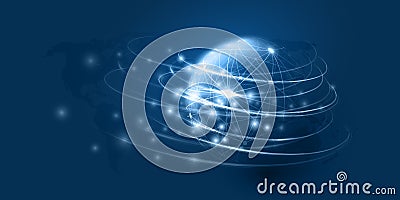 Abstract Blue Minimal Style Cloud Computing, Networks Structure, Telecommunications Concept Design Vector Illustration