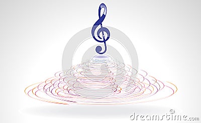 Abstract blue musical word in cercal Vector Illustration