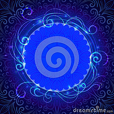 Abstract blue mystic lace background with swirl Vector Illustration