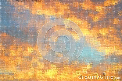 Abstract blue and orange digital painted pattern background Stock Photo