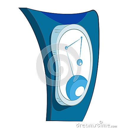 Abstract blue pendulum Newton's cradle balance balls. Physics concept for action and reaction or cause and effect Cartoon Illustration