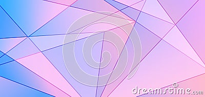 Abstract blue and pink gradient polygonal pattern background and texture. Low poly mosiac triangle shapes in random design Vector Illustration