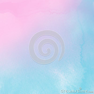 Abstract blue and pink pastel watercolor background. Backdrop, paint. Stock Photo