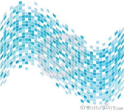 Abstract blue pixelated summer wave Vector Illustration