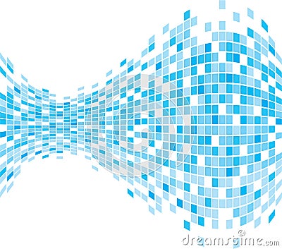Abstract blue pixelated summer wave backgrounds Vector Illustration