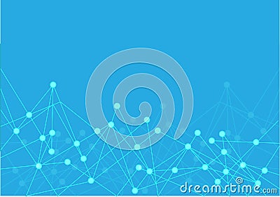 Abstract blue point polygon line internet connect network technology futuristic background vector Vector Illustration