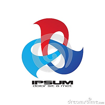 Abstract blue and red logo Vector Illustration