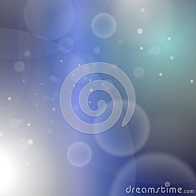 Abstract blue round bokeh background, christmas theme Vector Illustration