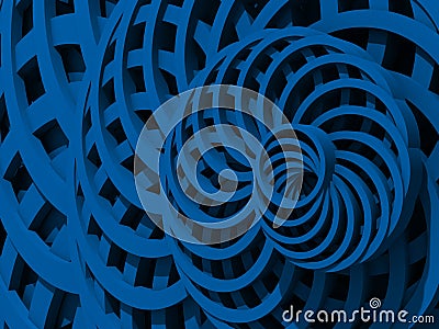 Abstract Blue Round Pattern Wall Architecture Background Stock Photo