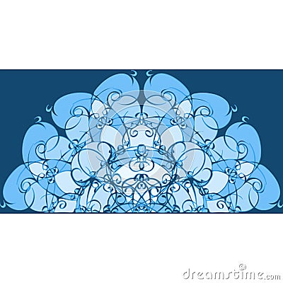 Abstract Blue Shapes Background Hand Painted Vector Illustration