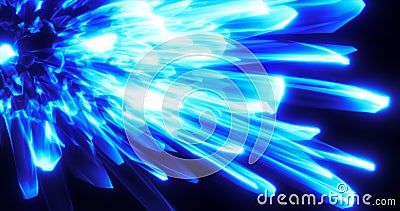 Abstract blue shiny glowing lines and waves energetic magical like a crystal Stock Photo