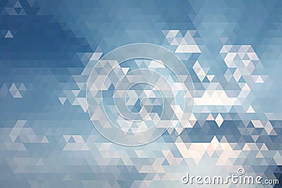 Abstract Blue Sky Geometric Triangular Low Poly. Vector Illustration